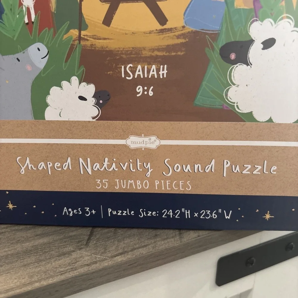 Mud Pie Shaped Nativity Sound Puzzle For Unto Us A Child Is Born Christmas